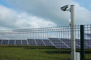image showing fencing and CCTV camera on a solar farm